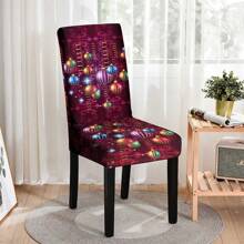 Weihnachtsmann und Schneemann bedruckte elastische Stuhlbezüge - weich und elastisch, geeignet für Restaurant-Dekoration, Hotel-Dekoration, Heim-Dekoration, Weihnachts-Dekoration, Weihnachten - Verschiedenfarbig - Übersicht 9