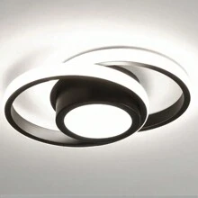 1 件装现代 LED 吸顶灯，220V 圆形嵌入式吸顶灯具，小型吸顶灯，靠近天花板灯，适用于走廊客厅卧室厨房入口黑白，白光/暖光 - 吊燈1 - 查看 15