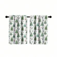 1 tấm rèm cửa sổ trong suốt hình cây thông Noel, rèm bếp phong cách Châu Âu, vách ngăn phòng cản sáng - Nhiều màu - Xem 6