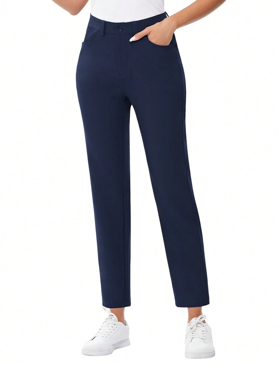 Yesfashion Women's Golf Pants With Pockets Lightweight Qucik Dry Casual 7/8 Work Ankle Pants For Women - Màu xanh lam - Xem 1