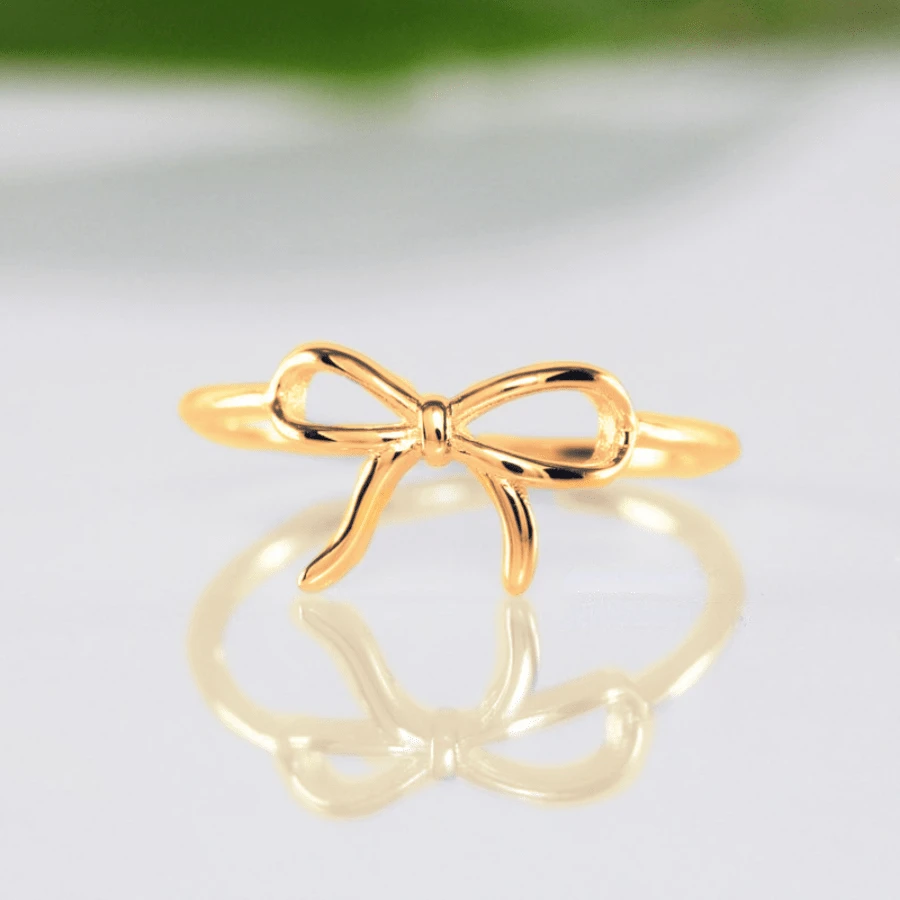 1pc Fashionable Minimalist Bow Accent Ring For Women, Daily Wear, Birthday, Party Jewelry Valentines
