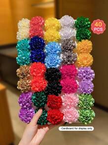 40pcs Colorful Flower Hair Clips For Girls