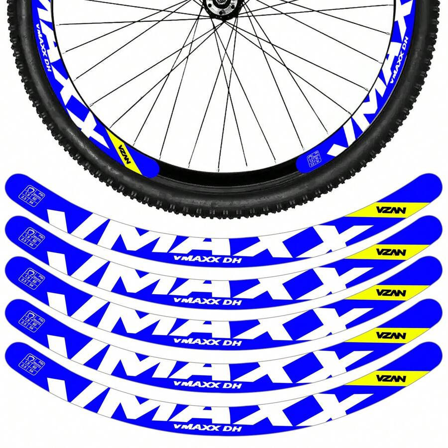 Kit 12 Stickers Vmaxx Wheel Bike Vzan 2023 Disc Brake Bicycle Cycling Rim 26 29 Blue - Một cỡ - Xem 1