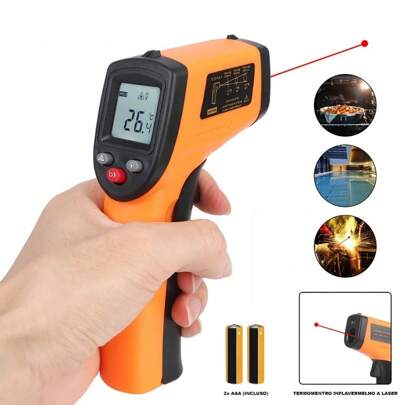 Termômetro Digital Infravermelho Laser Medição Temperatura Industrial -55ºc - 400ºc