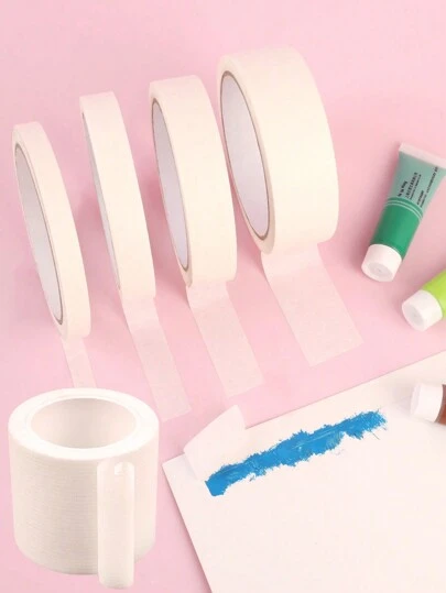 1 rulle maskeringstejp, blandade storlekar: 0,39 tum/0,59 tum/0,79 tum/1,2 tum/1,8 tum, lämplig för målning, täckning, graffiti, sprayning, klistring, färgseparation, konstskissning, akvarellreservering, maskeringstejp tillbaka till skolan, tillbaka till skolan, skolmaterial