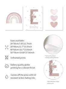 3 Stück/Set ungerahmte personalisierte Namens-Leinwandposter Wandkunst, benutzerdefinierter Namens-Poster Heimdekoration, Cartoon Regenbogen Liebe Leinwanddruck Kinderzimmer Wohnzimmer Schlafzimmer Dekoration, perfektes Geschenk und Dekoration, ungerahmt, exquisit, hochwertig, personalisiert, einzigartig, ideale Geschenke für sie, ihn, Freund, Freundin, Vater, Mutter, Familie, Freunde, Sohn, Tochter, Schüler, Arbeiter, Kinder, Schule, Zuhause, Büro, Geburtstag, Abschluss, multifunktional, langanhaltend, dekorativ, wiederverwendbar, exquisit, stilvolle, hochwertige, farbenfrohe, moderne, personalisierte, einzigartige, ideale Geschenke für ihn, ideale Geschenke für sie, Freund, Vater, Freundin, Mutter, Familie, Freunde, Teeraum, Zuhause, Garten, Büro, für Jahrestage, für Valentinstag, für Muttertag, für Geburtstage, für Vatertag, für Abschluss, für Hochzeiten, für Einweihung