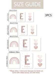 3 Stück/Set ungerahmte personalisierte Namens-Leinwandposter Wandkunst, benutzerdefinierter Namens-Poster Heimdekoration, Cartoon Regenbogen Liebe Leinwanddruck Kinderzimmer Wohnzimmer Schlafzimmer Dekoration, perfektes Geschenk und Dekoration, ungerahmt, exquisit, hochwertig, personalisiert, einzigartig, ideale Geschenke für sie, ihn, Freund, Freundin, Vater, Mutter, Familie, Freunde, Sohn, Tochter, Schüler, Arbeiter, Kinder, Schule, Zuhause, Büro, Geburtstag, Abschluss, multifunktional, langanhaltend, dekorativ, wiederverwendbar, exquisit, stilvolle, hochwertige, farbenfrohe, moderne, personalisierte, einzigartige, ideale Geschenke für ihn, ideale Geschenke für sie, Freund, Vater, Freundin, Mutter, Familie, Freunde, Teeraum, Zuhause, Garten, Büro, für Jahrestage, für Valentinstag, für Muttertag, für Geburtstage, für Vatertag, für Abschluss, für Hochzeiten, für Einweihung