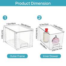 Vtopmart 2 Pack Large Stackable Storage Drawers,Clear Acrylic Drawer Organizers With Handles, Easily Assemble For Bathroom,Kitchen Undersink,Cabinet,Closet,Makeup,Pantry Organization And Storage - 無色 - 查看 2