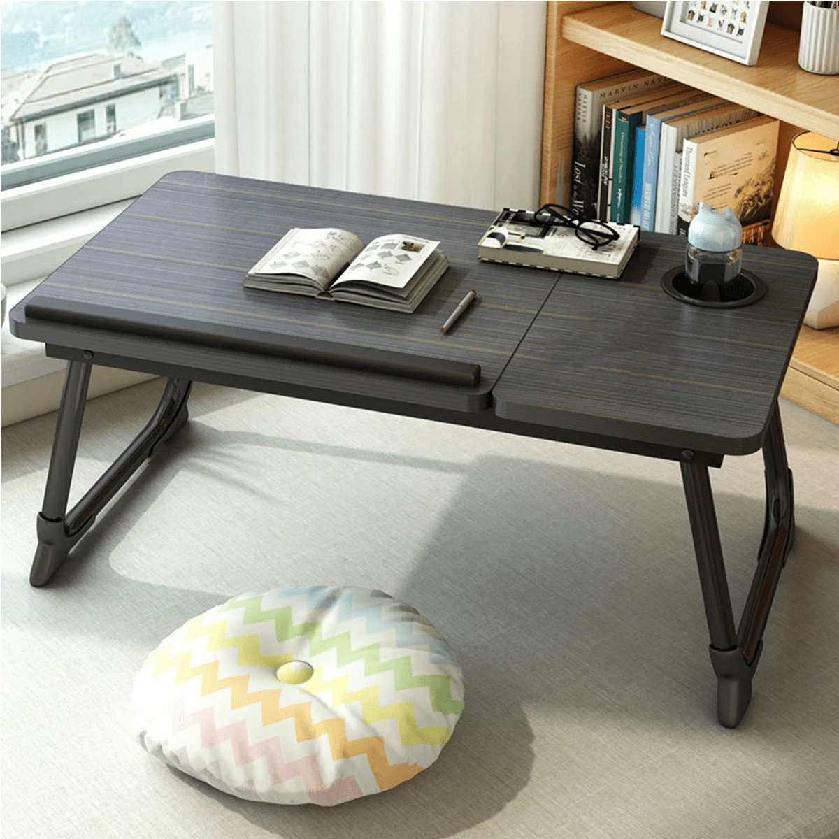 1pc Foldable 5-Gear Height Adjustable Laptop Desk, Portable Study Table For Office, Home, Dorm - Multicolor - View 1