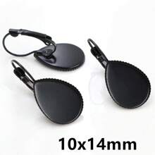 10pcs 10x14mm 13x18mm 18x25mm Drop Style Earring Cabochon Blank Base Setting French Lever Back Earrings DIY Jewelry Making Accessories Findings - French Earrings - View 18