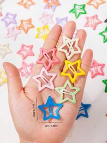 20pcs/30pcs Cute Pentagram Hair Clips For Girls, Princess Side Bangs Clips, BB Hair Accessories For Performance, Party And Daily Use (OPP Bag Package)