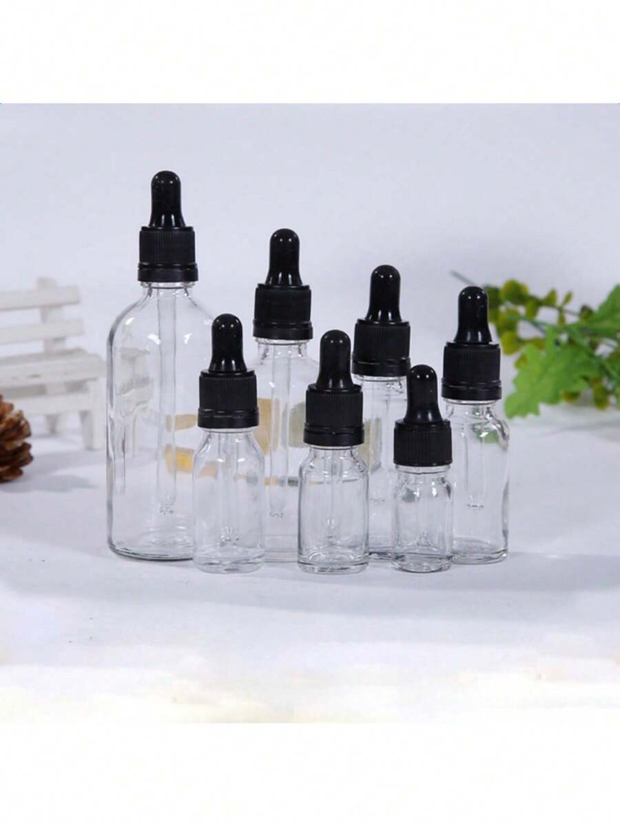 1pc 5/10/15/20/30/50 Ml Transparent Dropper Bottles, Mini Essential Oil