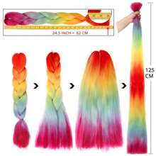 Jumbo Braids Hair Extensions Kanekalon Synthetic Hair 1Pcs 24inch Crochet Braiding Hair (40 Colors) 24inch Braiding Hair Extensions Braiding Hair, Ombre Jumbo Braids, Braids For African Braids, Synthetic Fiber Hair Extension For Crochet Braiding Hair Black Red Green - A25 - 查看 4