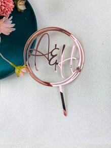 Personalized Wedding Initials Cake Topper Acrylic Cake Topper Custom Engagement Letters Anniversary Bride And Groom Cake Topper, Christmas Mother's Day Graduation,Multi-Functional,Durable,Anti-Mold,Ornamental,Reusable,Exquisite,Stylish,High-Quality,Colorful,Modern,Custom,Personalized,Unique,Ideal Gifts For Him,Ideal Gifts For Her,Boyfriend,Dad,Girlfriend,Mom,Family,Friends,Tea Room,Home,Garden,Office,For Anniversaries,For Valentine's Day,For Mother's Day,For Birthdays,For Father's Day,For Graduation,For Weddings,For Housewarming,Customized Wedding Tableware - Multicolor - View 7