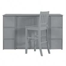 Twin Size Murphy Bed With Drawers, Cabinets And USB Ports, Gray - Gray+MDF+LVL+Twin as Pic - View 15