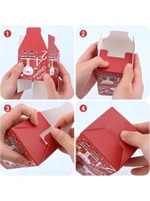 24 piezas Cajas de embalaje navideñas Calendario de Adviento sorpresa, Caja de dulces Galletas de regalo Caja de cuenta regresiva para fiesta de Navidad, regalo de cumpleaños, decoración del hogar, decoraciones navideñas, decoración de habitación de invierno