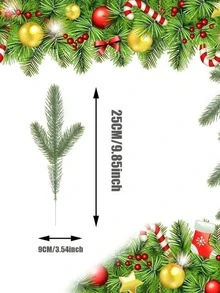 1/10/15pcs  Christmas Simulation Pine Needle Branches Christmas Tree Pine Branches Christmas Hotel Layout Home Decoration Simulation Plant Pine BranchesHome Room Office Decor, Flower Arrangements Artificial Centerpiece, Outdoor Garden Yard Decor, Wedding Birthday Bridal Shower Decor - Green - View 4