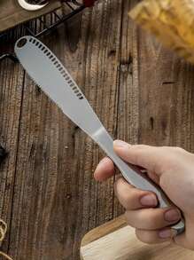 1 件不锈钢黄油刀，用于涂抹果酱、黄油、奶油的涂抹器，西式餐具圣诞礼物 - 銀色 - 查看 3