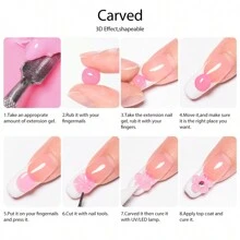 8毫升固体美甲延长胶，硬质美甲延长胶，不粘腻手部美甲雕塑胶，丙烯酸延长胶，适用于美甲艺术，可添加水钻水晶花朵图案，在家即可享受美甲沙龙体验 - 彩色 - 查看 5