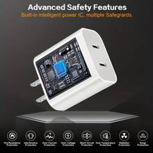 JOZASHON 10 英尺双端口充电器兼容 15 Pro Max 快速充电，20W 双端口 USB C 充电器块，带 10 英尺长 USB C 至 C 快速充电线，兼容 15 Pro Max/15 Pro/15 Plus、三星 Galaxy - 查看 2