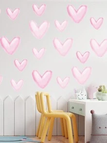 Pink And Color Loving Heart Wall Stickers For Living Room Kids Room Decor Bedroom Home Decoration Removeable PVC Wall Decals - Multicolor - View 1