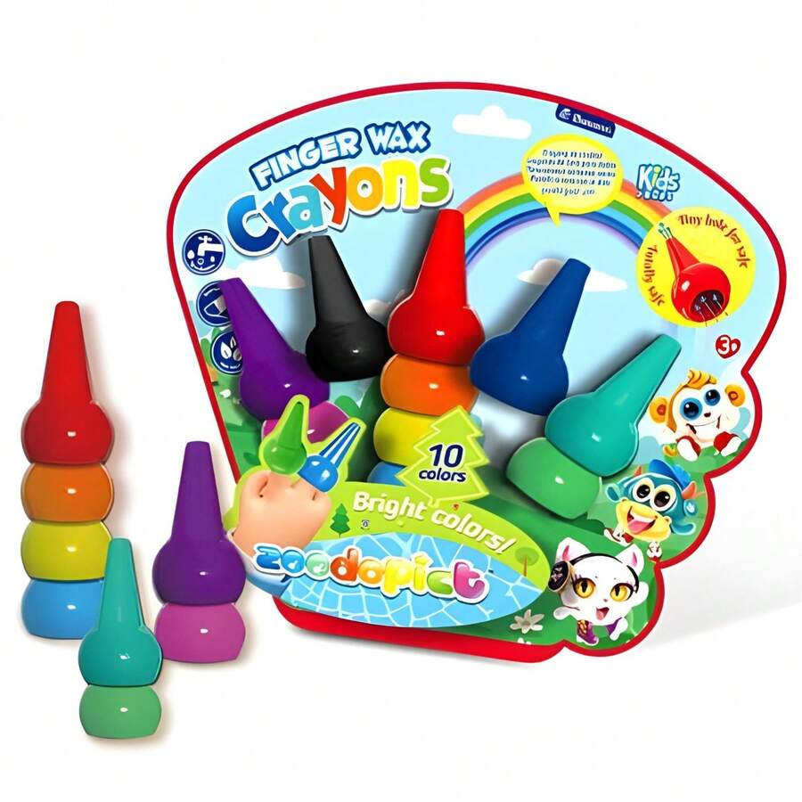 Wondertopia Crayons In 10 Different Colors With Innovative Finger ...