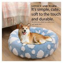 Cómoda casa circular para perros tipo dona, cama de perro esponjosa, cama circular para mascotas, colchón antiansiededad, sofá cama para mascotas, cama de perro, cama de perro súper suave y lavable, cálida para todo el año, adecuada para perros pequeños y medianos