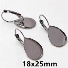 10pcs 10x14mm 13x18mm 18x25mm Drop Style Earring Cabochon Blank Base Setting French Lever Back Earrings DIY Jewelry Making Accessories Findings - French Earrings - View 26