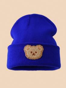 1pc Kids Bear Design Knitted Beanie Hat, Warm Winter Head Cap For Boys & Girls - Multicolor - View 12