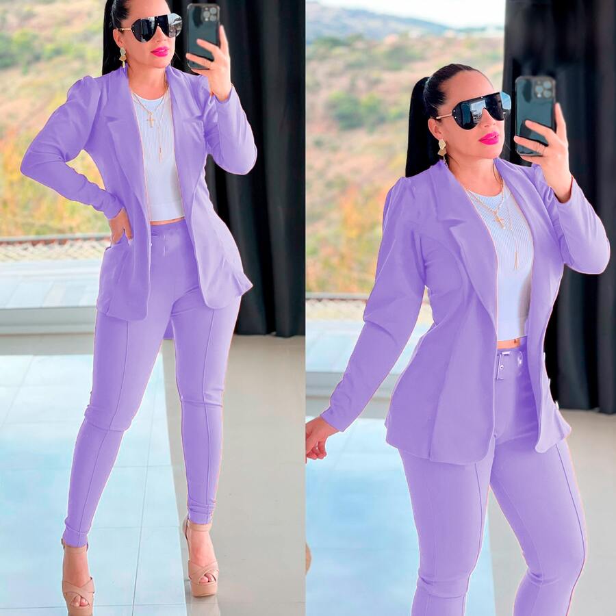 Women Two-Piece Outfits - Mauve Purple - View 1