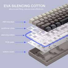 MageGee-Box 60%機械式遊戲鍵盤，RGB熱插拔定制藍鯨開關，迷你緊湊型68鍵有線靜音辦公鍵盤，適用於Windows筆記本電腦平板電腦 - 灰色漸變 - 查看 3