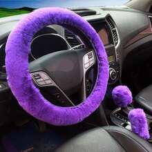 Furry Steering Wheel Cover Set Steering Covers With Winter Warmth, Stylish Design, And Furry Texture,Bag,Organizer,Storage - Multicolor - View 15