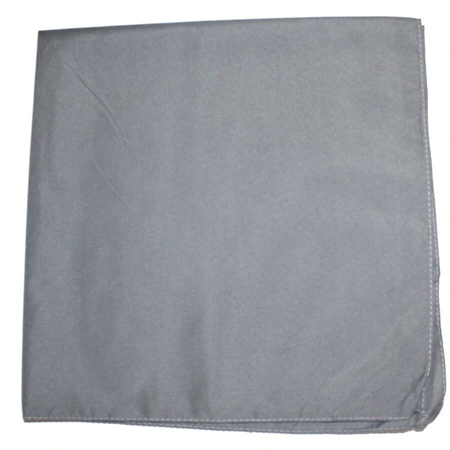Mechaly Polyester Bandana - Paisley And Solid Colors - Pack Of 4 - Plain Grey - View 1