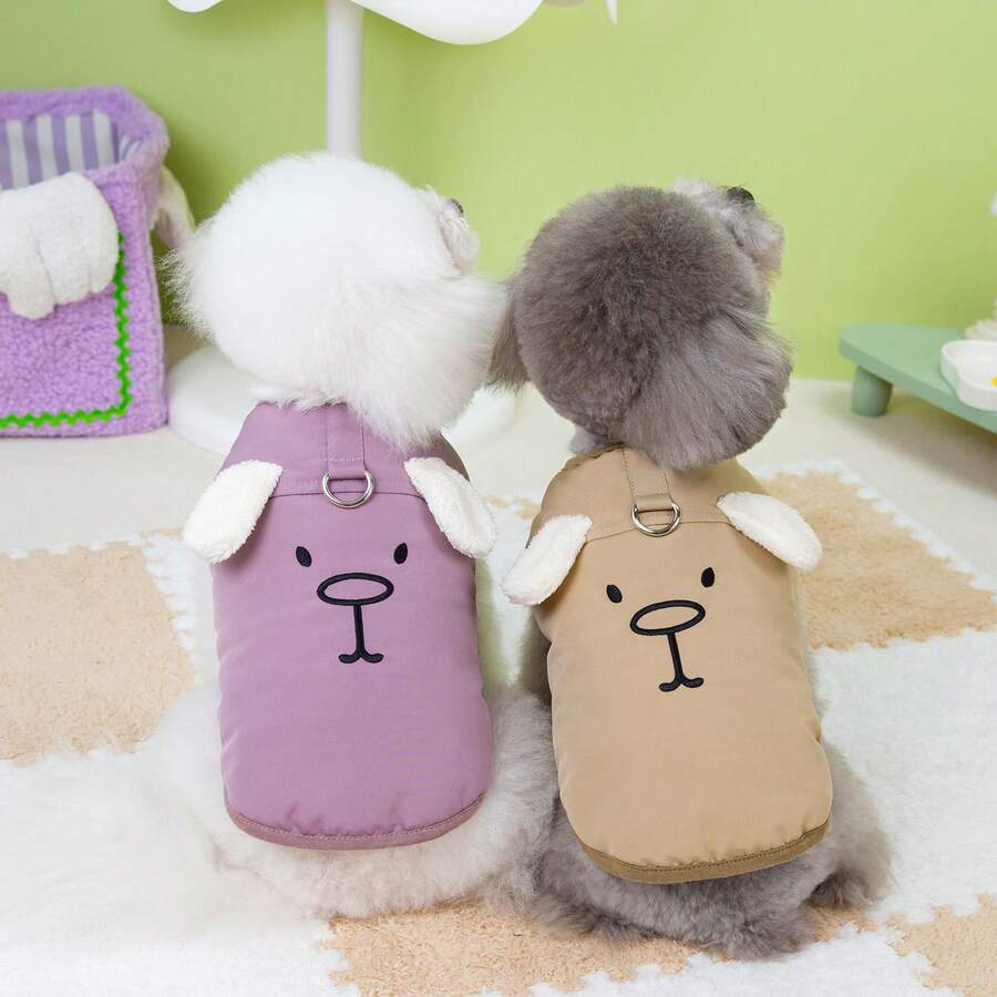 New Autumn/Winter Animal Costume 24 Bear Toddler Two-Leg Padded Coat, Pet Leather Clothes, Thick Warm, Cat Clothes, Dog Padded Coat, Cat Cotton Clothes, Animal Costume, Cat Warm Clothes, British Style Traction Cotton Clothes, Cartoon Cotton Clothes Thick New Autumn/Winter - Brown - View 1
