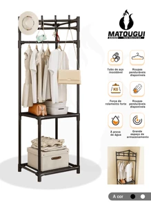 Simple Hanger, Folding Mobile Assembly, Multifunctional Floor Standing Clothes Drying Rack - Tendedero de esquina - Ver 2