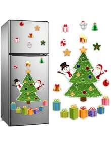 1pc Christmas Cartoon Car Refrigerator Sticker 3D Visual Decor Magnetic Waterproof Decoration  Christmas Decor  Christmas Decorations Christmas Decoration Home Decor Room Decor - Multicolor - View 2