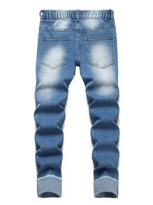 Jeans décontractés effilés et déchirés pour jeunes filles
