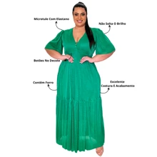 Holy Lia Women's Plus Size Party Dress Tulle Shiny Bridesmaid Offer G1 G2 G3 - màu xanh lá - Xem 2