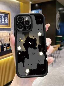 1 件时尚可爱夜光黑猫图案防震黑刚玉手机壳适用于 Apple/Redmi/Infinix/Vivo/OPPO 防水防摔防刮 - 黑色 - 查看 5