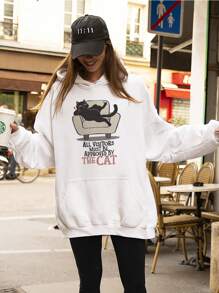 Kitten Meme Cat Bored Cute Cat Sweatshirt Ref 0211 NERD VEST - Blanco - Ver 5