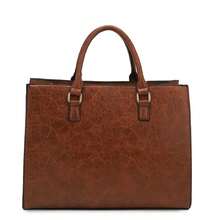 BagParty Exclusive 2-Piece Vegan Leather Zipper Tote Bag - Hibiscus Flower Handbags