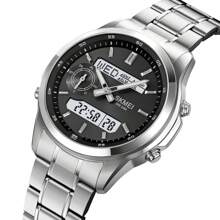 SKMEI 2284 金属多功能模拟数字世界时间钢表防水运动手表男士 Jam Tangan - 均碼 - 查看 15