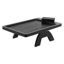 Sofa Tray Bamboo Sofa Tray Foldable Sofa Tray With 360° Rotating Phone Holder Black Color - Black - View 10