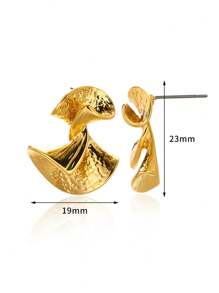 1 Pair Elegant 18K Gold Plated Titanium Steel Ballet Skirt Inspired Earrings, Casual And Party Wear, Fashion Accessories For Women