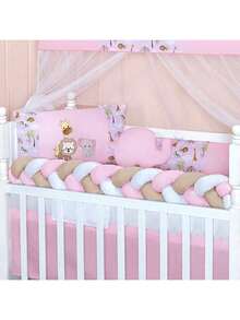 COMPLETE AMERICAN AND NATIONAL SLIM BABY CRIB KIT, FITS CRIB WITH MATTRESS UP TO 130CM X 70CM PROMOTION - 粉紅色的動物 - 查看 4