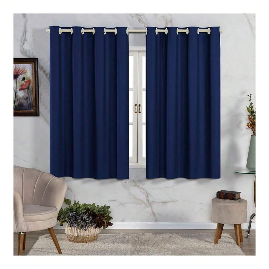 Blackout PVC Curtain 2.20 X 1.30 White Eyelets Various Colors - 海軍藍 - 查看 1
