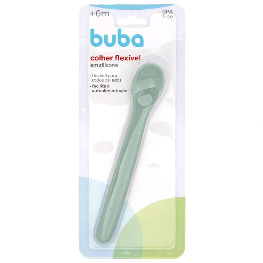 Buba Flexible Anatomical Silicone Spoon For Introduction To Food - 綠色 - 查看 1
