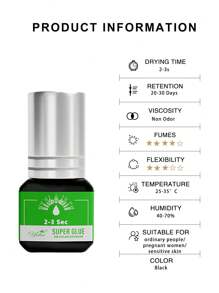 yelix 5mL Professional Eyelash Glue Super Fast Drying Time And Long Retention Low Fume Black Adhesive For Individual Eyelash Extensions Application