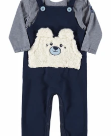 Baby Overalls And Quimby T-Shirt Set - Màu xanh lam - Xem 1
