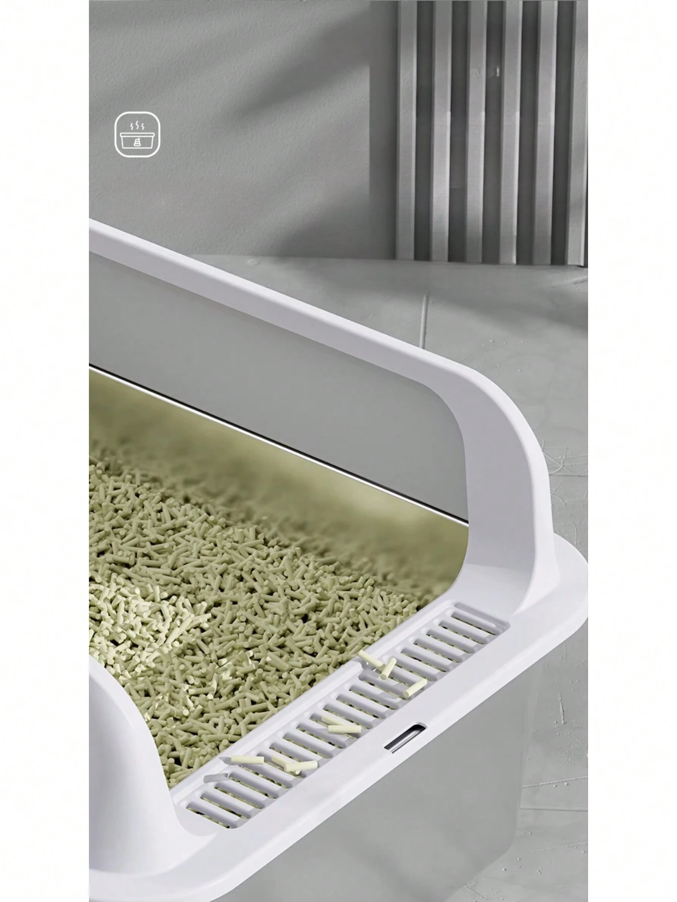 Stainless Steel Extra Large Open Litter Box, AntiSplash Cat Poop Tray